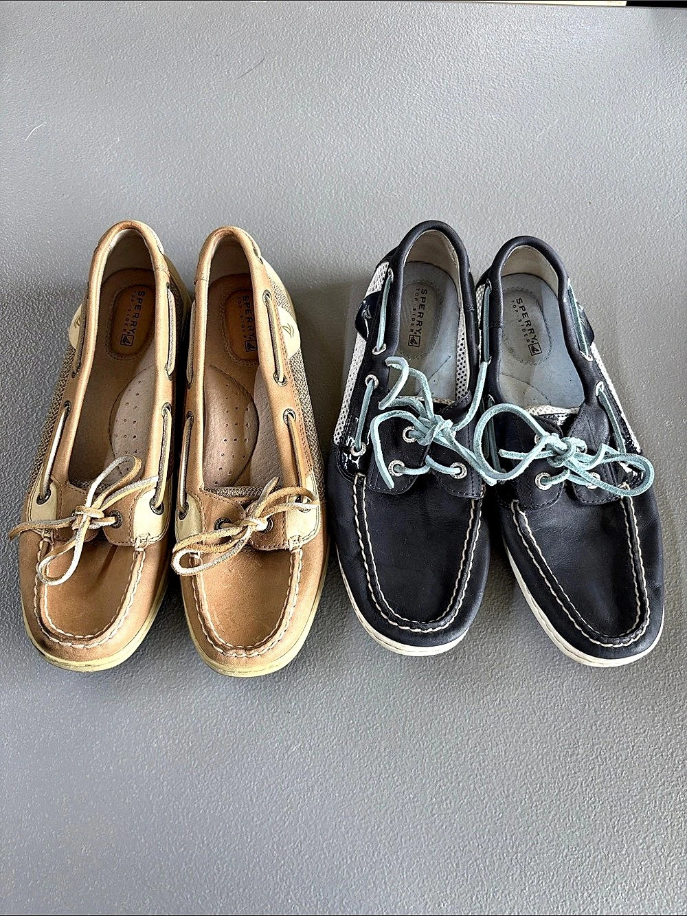 Sperry Angelfish Boat Shoe Set Brown & Blue size 8